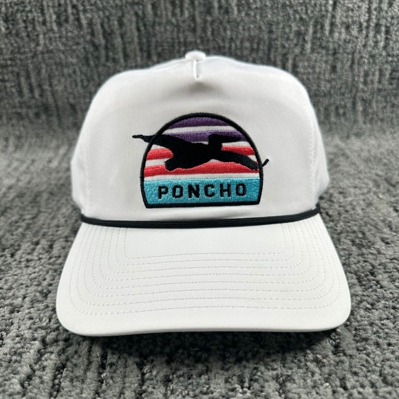 Poncho Outdoors Other - Poncho Outdoors Trucker Hat Men Snapback Cap White Pelican Sunset Patch Rope NEW